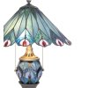 LumiLamp 5LL-5829 Lampada da tavolo Tiffany Ø 40x65 cm Vetro blu rosso