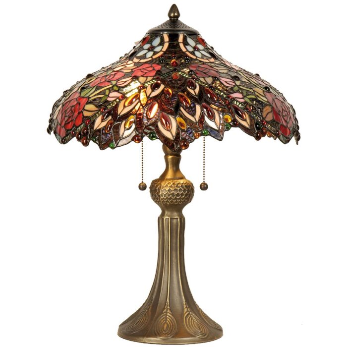 Lampada da tavolo Tiffany Ø 43x58 cm colore rosso