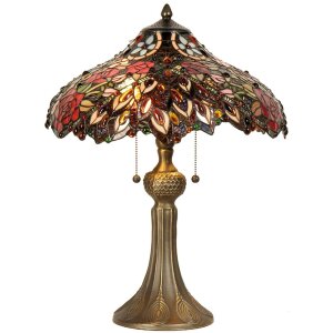 Lampada da tavolo Tiffany Ø 43x58 cm colore rosso