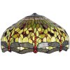LumiLamp 5LL-9200GR Paralume Tiffany Ø 51x30 cm Vetro verde rosso Libellula