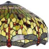 LumiLamp 5LL-9200GR Paralume Tiffany Ø 51x30 cm Vetro verde rosso Libellula