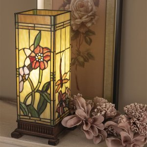 Lampada da tavolo Tiffany 18x45 cm marrone