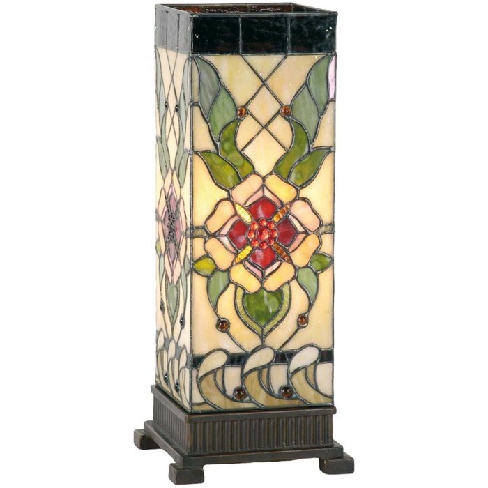 Lampada da tavolo Tiffany 18x45 cm rosa