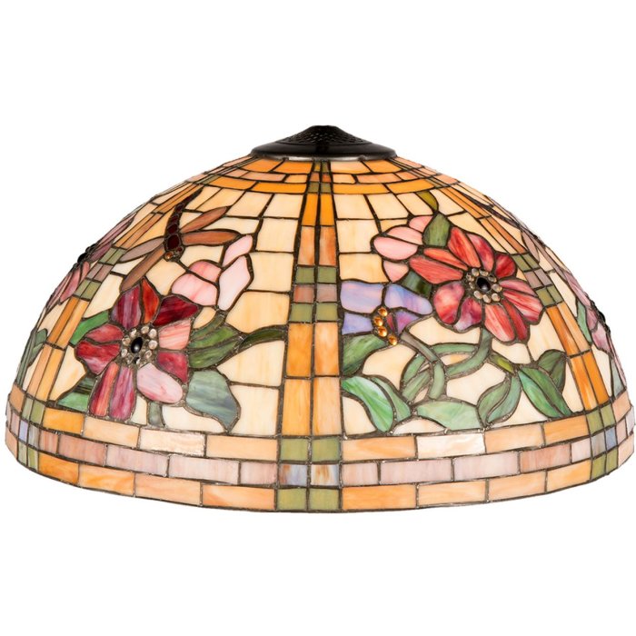 LumiLamp 5LL-9934 Paralume Tiffany Ø 50x30 cm Fiori di vetro giallo arancio