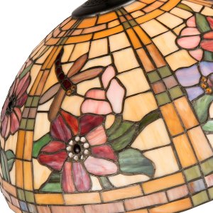 LumiLamp 5LL-9934 Paralume Tiffany Ø 50x30 cm Fiori di vetro giallo arancio