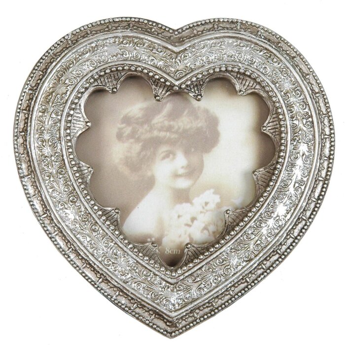 2765 telaio antico argento barocco 8x8 cm cuore