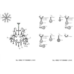 Lampadario Ø 71 cm ferro-vetro - 5LL-CR62 Clayre Eef