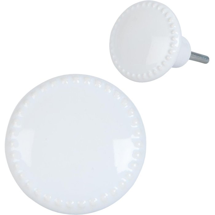 Pomello per mobili ø 4 cm in bianco - 63439