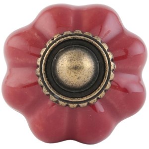 Pomello per mobili Ø 3 cm in rosso - 63501