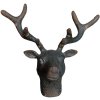 Clayre & Eef 63622 Pomello per porta Cervo 7x8x6 cm Nero Marrone Metallo