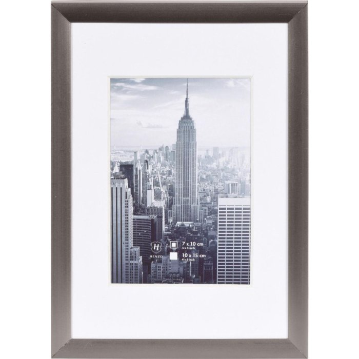 Cornice in alluminio grigio Manhattan 10x15 cm