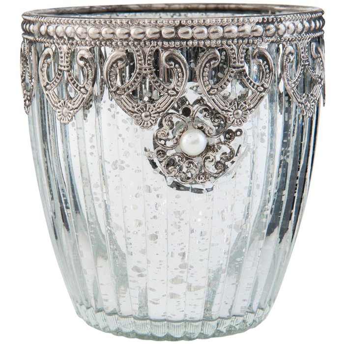 Porta tealight PEARL - 10x10 cm trasparente