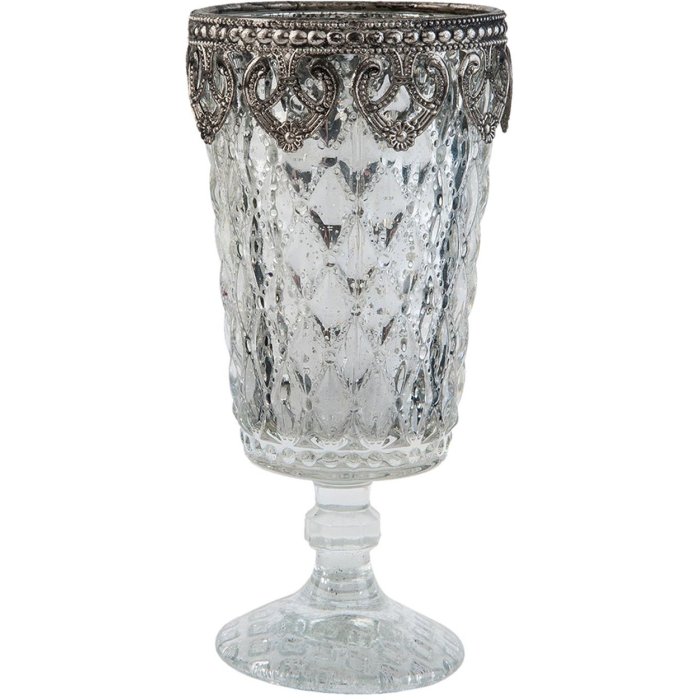 Porta tealight MEDIO - 8x16 cm argento