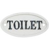 toilette - segno di testo 10x5 cm bianco