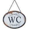 Cartello di latta WC 17x13 cm - bianco