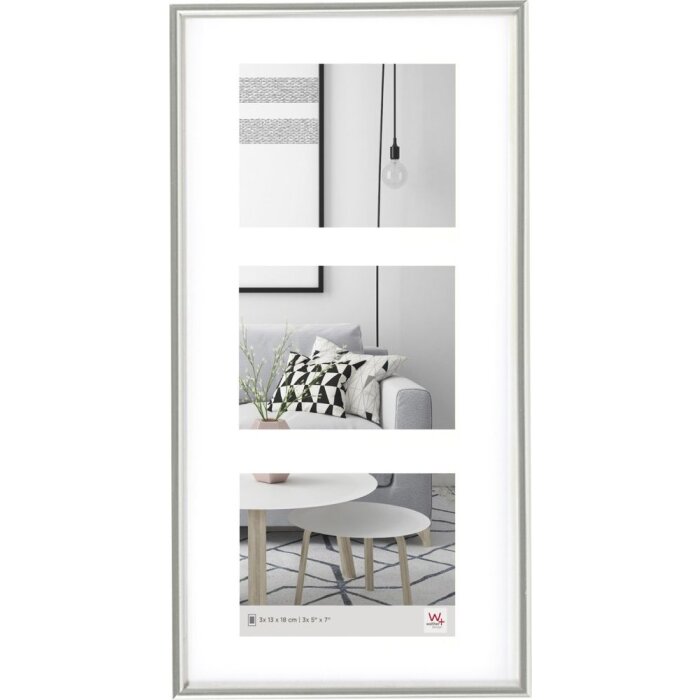 Walther Cornice da galleria in plastica GALERIA 3 foto 13x18 cm argento