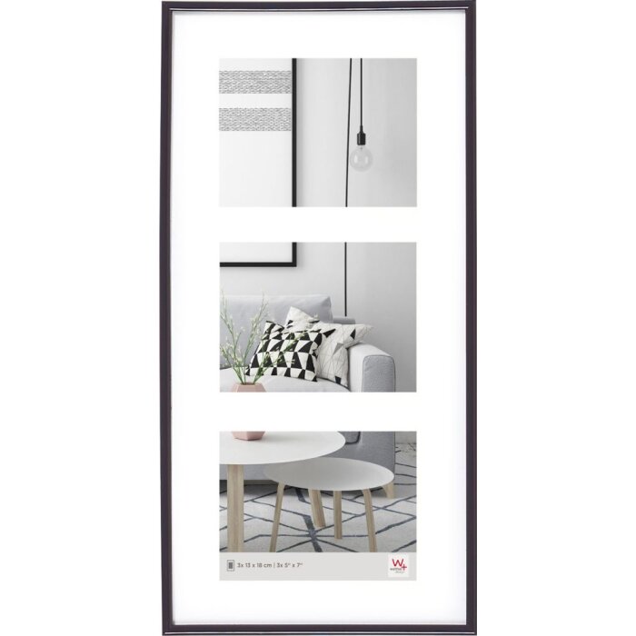 Walther Cornice da galleria in plastica GALERIA 3 foto 13x18 cm nero