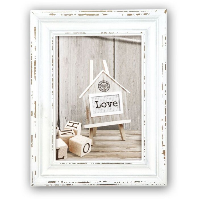 Cornice di legno Rivoli 10x15 cm bianco