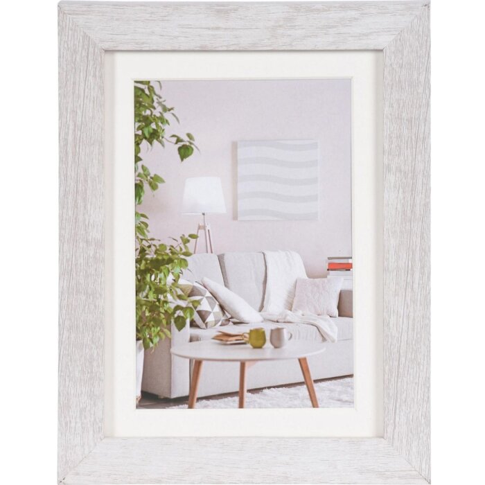 Henzo Cornice moderna 13x18 cm bianca con passe-partout 9x13 cm