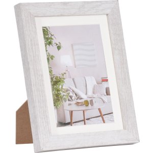 Henzo Cornice moderna 13x18 cm bianca con passe-partout 9x13 cm