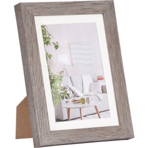 Henzo Cornice moderna 13x18 cm grigio scuro con passepartout 9x13 cm