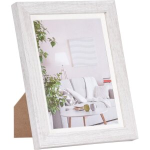 Henzo Cornice moderna 15x20 cm bianca con passepartout 10x15 cm