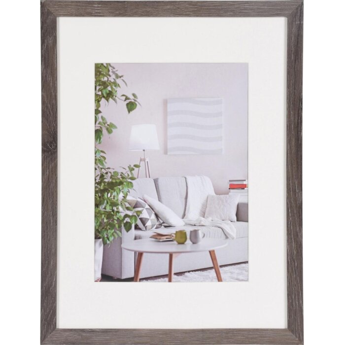Henzo Cornice moderna 30x40 cm grigio scuro con passepartout 20x28 cm