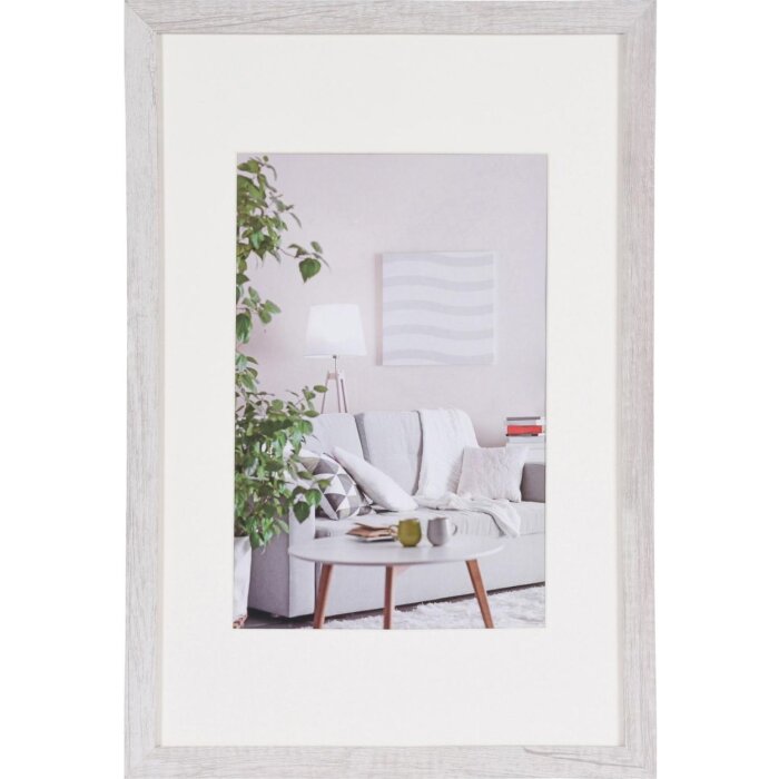 Henzo Cornice moderna 30x45 cm bianca con passepartout 20x30 cm