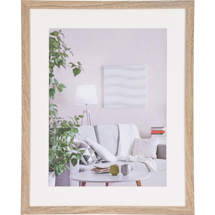 Henzo Cornice moderna 40x50 cm marrone medio con passepartout 30x40 cm
