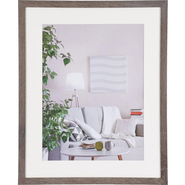 Henzo Cornice moderna 40x50 cm grigio scuro con passepartout 30x40 cm