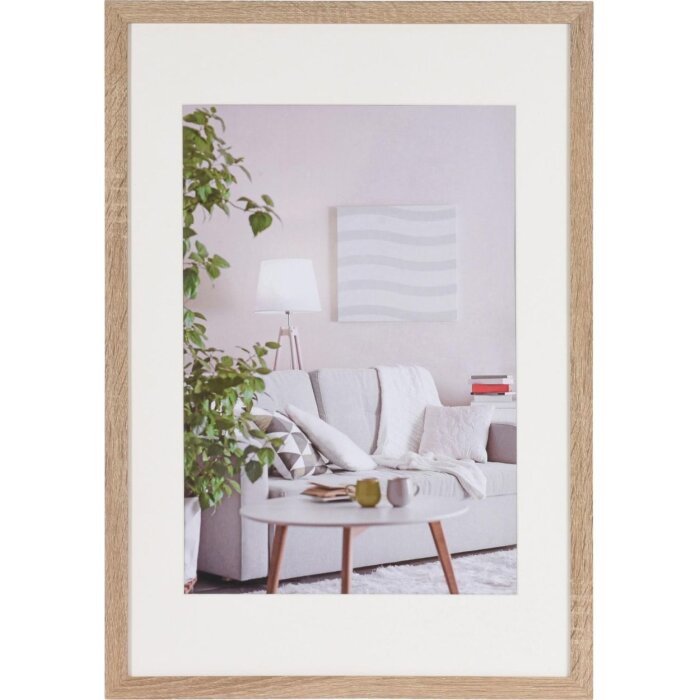 Henzo Cornice moderna 40x60 cm marrone medio con passepartout 30x45 cm