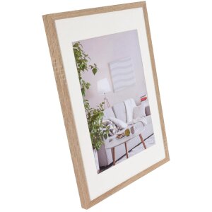 Henzo Cornice moderna 40x60 cm marrone medio con passepartout 30x45 cm