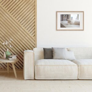 Henzo Cornice moderna 40x60 cm marrone medio con passepartout 30x45 cm