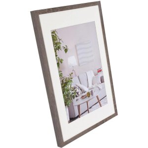 Henzo Cornice moderna 40x60 cm grigio scuro con passepartout 30x45 cm