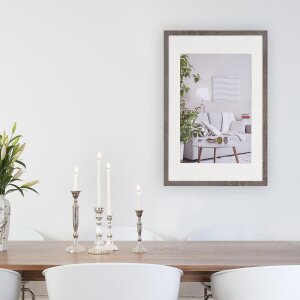 Henzo Cornice moderna 40x60 cm grigio scuro con passepartout 30x45 cm