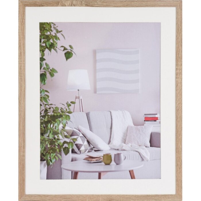 Henzo Cornice moderna 50x60 cm marrone medio con passepartout 40x50 cm