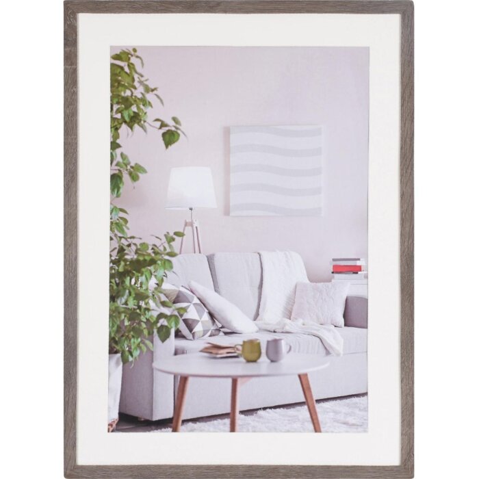 Henzo Cornice moderna 50x70 cm grigio scuro con passepartout 40x60 cm