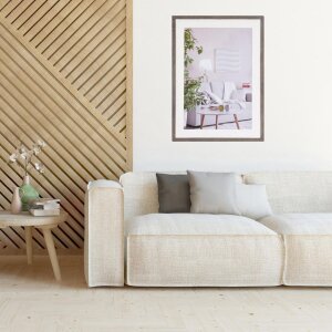Henzo Cornice moderna 50x70 cm grigio scuro con passepartout 40x60 cm