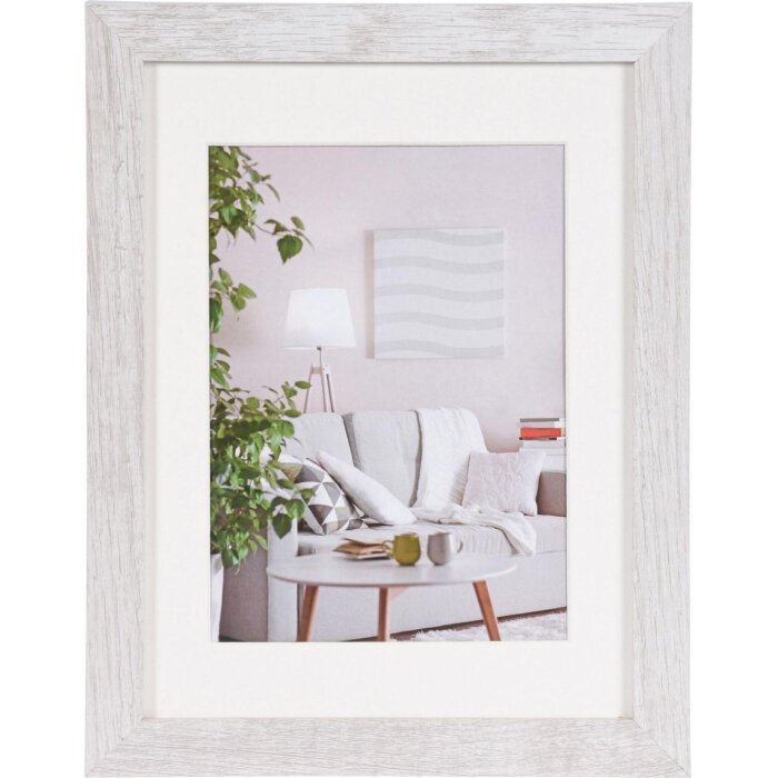 Henzo Cornice moderna 18x24 cm bianca con passe-partout 13x18 cm