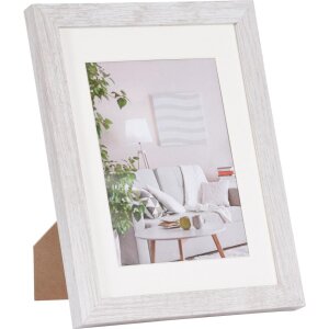 Henzo Cornice moderna 18x24 cm bianca con passe-partout 13x18 cm