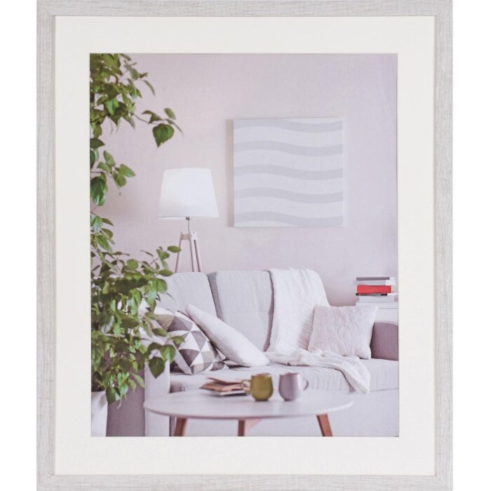 Henzo Cornice moderna 50x60 cm bianca con passepartout 40x50 cm