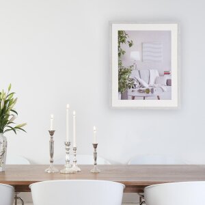 Henzo Cornice moderna 50x60 cm bianca con passepartout 40x50 cm