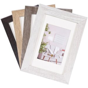 Henzo Cornice moderna 50x60 cm bianca con passepartout 40x50 cm