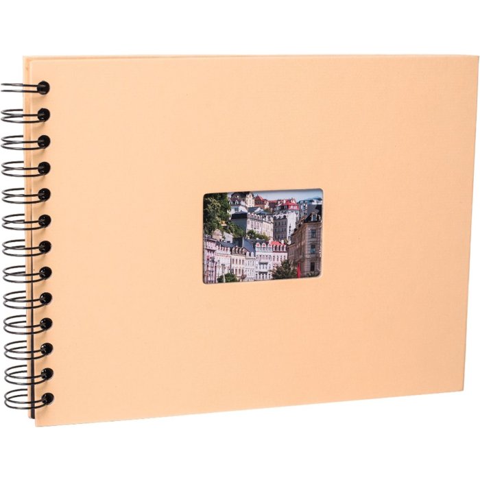 HNFD album a spirale BULDANA melone a righe 23x17 cm 40 pagine nere