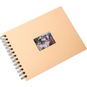 HNFD album a spirale BULDANA melone a righe 23x17 cm 40 pagine nere