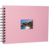 HNFD album a spirale BULDANA rosa a coste 23x17 cm 40 pagine nere