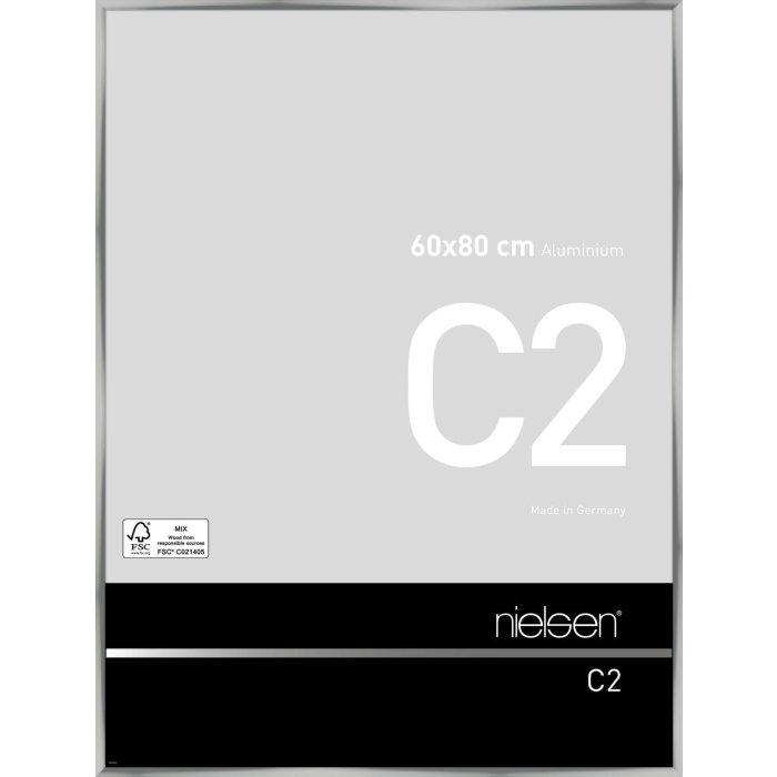 Telaio in alluminio C2 argento 60x80 cm