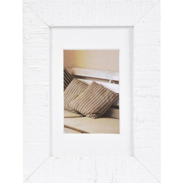 Cornice Henzo in legno Driftwood 10x15 cm bianco con passe-partout
