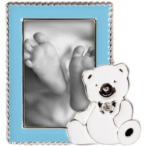 Portafoto bambino Sweet Bear 5x8 cm blu