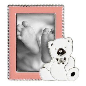 Cornice per foto del bambino Sweet Bear 5x8 cm rosa